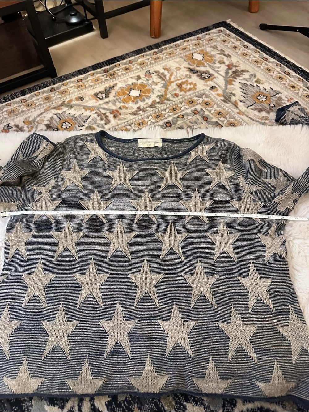 Vintage Denim & Supply Ralph Lauren Blue Star Knitted Relaxed Sweater - Picture 6 of 9